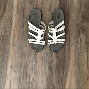 Clarks Women's White Strappy Sandals